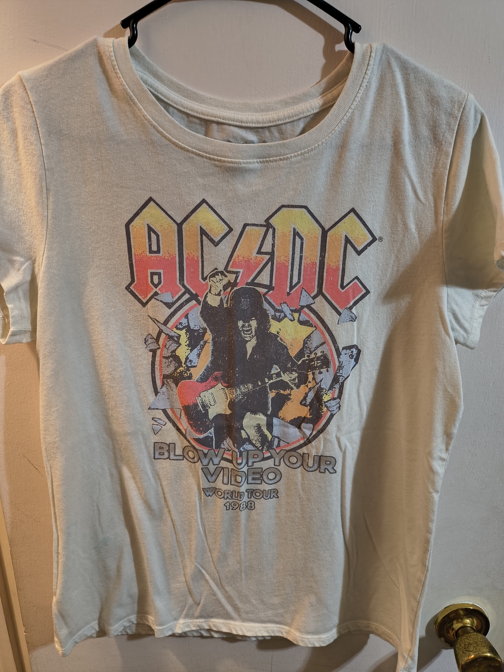 AC/DC Kids 'Blow Up Your Video' Graphic Tee - Cream